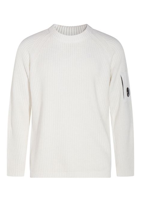 maglione girocollo uomo bianco C.P. COMPANY | 19CMKN023A-005558G103